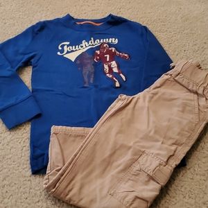Gymboree long sleeve tee and lined cargo pants set